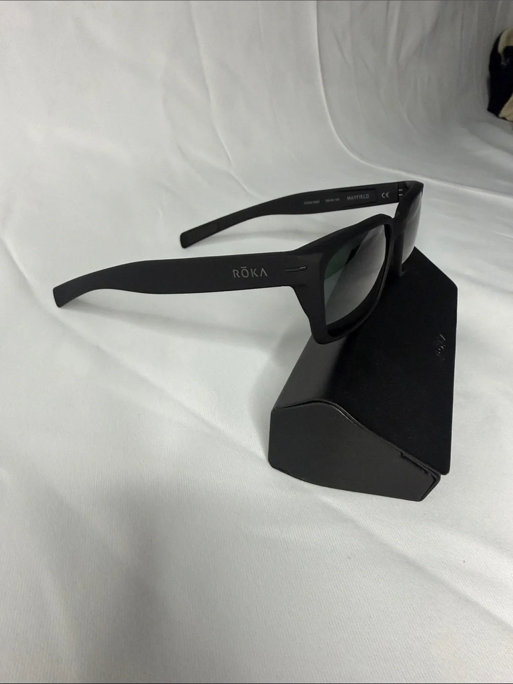 ROKA Matte Black Rectangular Sunglasses